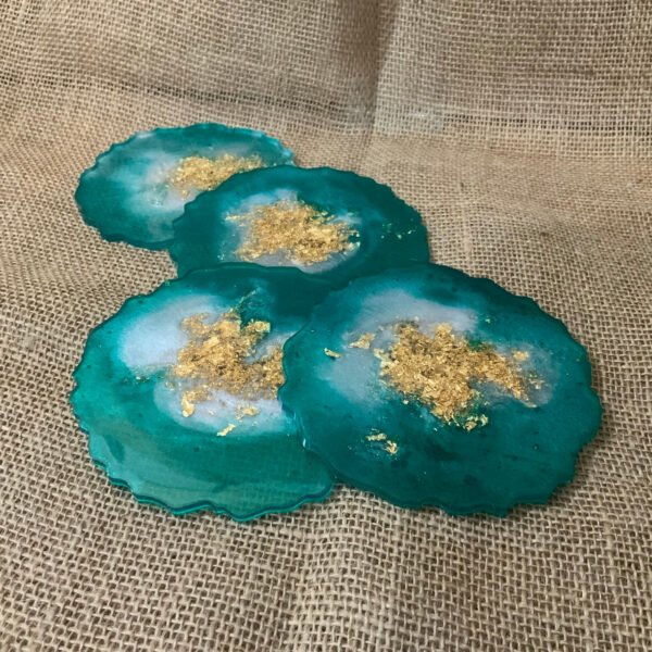 Emerald Green & Gold Coasters